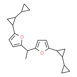 ChemSpider 2D Image | 2,2'-(1,1-Ethanediyl)bis{5-[1,1'-bi(cyclopropyl)-2-yl]furan} | C22H26O2
