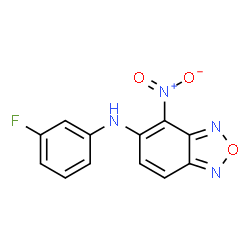 ChemSpider 2D Image | N-(3-Fluorophenyl)-4-nitro-2,1,3-benzoxadiazol-5-amine | C12H7FN4O3