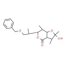ChemSpider 2D Image | 6-[1-(Benzyloxy)-2-propanyl]-2-hydroxy-2,3,7-trimethylhexahydro-4H-furo[3,2-c]pyran-4-one | C20H28O5