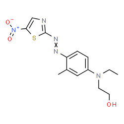 ChemSpider 2D Image | 2-(Ethyl{3-methyl-4-[(5-nitro-1,3-thiazol-2-yl)diazenyl]phenyl}amino)ethanol | C14H17N5O3S
