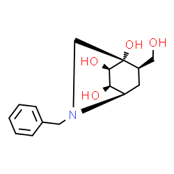 ChemSpider 2D Image | (1r,4r,5r,7r,8r)-2-Benzyl-5-Hydroxymethyl-2-Aza-Bicyclo[2.2.2]octane-4,7,8-Triol | C15H21NO4