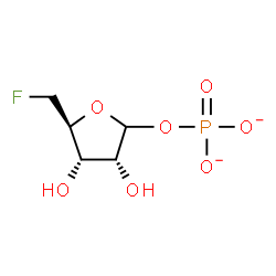 ChemSpider 2D Image | 5-Deoxy-5-fluoro-1-O-phosphonato-D-ribofuranose | C5H8FO7P