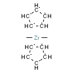 ChemSpider 2D Image | 1,2,3,4,5-Cyclopentanepentayl - dimethylzirconium (2:1) | C12H16Zr