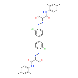 ChemSpider 2D Image | 2,2'-[(3,3'-Dichloro-4,4'-biphenyldiyl)di-2,1-diazenediyl]bis[N-(2,4-dimethylphenyl)-3-oxobutanamide] | C36H34Cl2N6O4