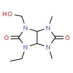 ChemSpider 2D Image | 1-Ethyl-3-(hydroxymethyl)-4,6-dimethyltetrahydroimidazo[4,5-d]imidazole-2,5(1H,3H)-dione | C9H16N4O3