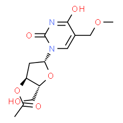 ChemSpider 2D Image | 3'-O-Acetyl-2'-deoxy-5-(methoxymethyl)uridine | C13H18N2O7