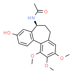 ChemSpider 2D Image | N-[(5S)-3-Hydroxy-9,10,11-trimethoxy-6,7-dihydro-5H-dibenzo[a,c][7]annulen-5-yl]acetamide | C20H23NO5