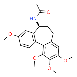 ChemSpider 2D Image | N-[(5S)-3,9,10,11-Tetramethoxy-6,7-dihydro-5H-dibenzo[a,c][7]annulen-5-yl]acetamide | C21H25NO5