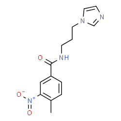 ChemSpider 2D Image | N-[3-(1H-Imidazol-1-yl)propyl]-4-methyl-3-nitrobenzamide | C14H16N4O3