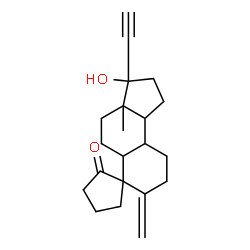 ChemSpider 2D Image | 3-Ethynyl-3-hydroxy-3a-methyl-7-methylenedodecahydro-2'H-spiro[cyclopenta[a]naphthalene-6,1'-cyclopentan]-2'-one | C21H28O2