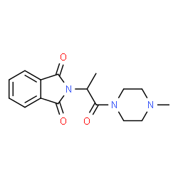 ChemSpider 2D Image | 2-[1-Methyl-2-(4-methyl-piperazin-1-yl)-2-oxo-ethyl]-isoindole-1,3-dione | C16H19N3O3