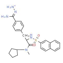 ChemSpider 2D Image | 4-[(Z)-Amino(diazan-2-ium-1-ylidene)methyl]-N-cyclopentyl-N-methyl-Nalpha-(2-naphthylsulfonyl)phenylalaninamide | C26H32N5O3S
