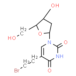 ChemSpider 2D Image | 5-(2-Bromoethyl)-1-(2-deoxypentofuranosyl)-2,4(1H,3H)-pyrimidinedione | C11H15BrN2O5