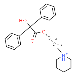 ChemSpider 2D Image | 1-{2-[2-Hydroxy(diphenyl)acetoxy]ethyl}piperidinium | C21H26NO3
