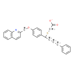 ChemSpider 2D Image | ({4-Phenyl-1-[4-(2-quinolinylmethoxy)phenyl]butyl}sulfanyl)acetate | C28H26NO3S