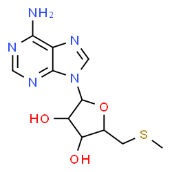 ChemSpider 2D Image | 2-(6-aminopurin-9-yl)-5-(methylsulfanylmethyl)tetrahydrofuran-3,4-diol | C11H15N5O3S
