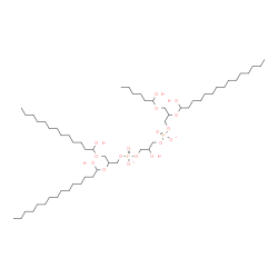 ChemSpider 2D Image | 3-[(1-Hydroxyhexyl)oxy]-2-[(1-hydroxypentadecyl)oxy]propyl 2-[(1-hydroxypentadecyl)oxy]-3-[(1-hydroxytridecyl)oxy]propyl 2-hydroxy-1,3-propanediyl bis(phosphate) | C58H118O17P2
