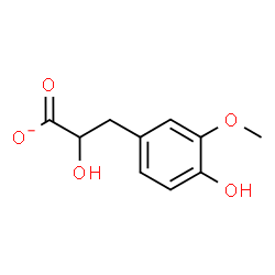ChemSpider 2D Image | 2-Hydroxy-3-(4-hydroxy-3-methoxyphenyl)propanoate | C10H11O5