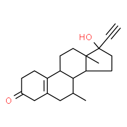 ChemSpider 2D Image | 17-Hydroxy-7-methyl-19-norpregn-5(10)-en-20-yn-3-one | C21H28O2