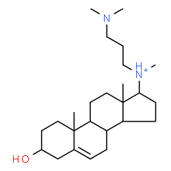 ChemSpider 2D Image | N-[3-(Dimethylamino)propyl]-3-hydroxy-N-methylandrost-5-en-17-aminium | C25H45N2O