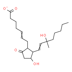 ChemSpider 2D Image | 11,15-Dihydroxy-15-methyl-9-oxoprosta-5,13-dien-1-oate | C21H33O5