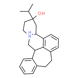 ChemSpider 2D Image | 3-Hydroxy-3-isopropyl-2,3,4,4a,8,9,13b,14-octahydro-1H-benzo[6,7]cyclohepta[1,2,3-de]pyrido[2,1-a]isoquinolinium | C24H30NO