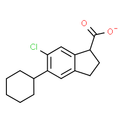ChemSpider 2D Image | 6-Chloro-5-cyclohexyl-1-indanecarboxylate | C16H18ClO2