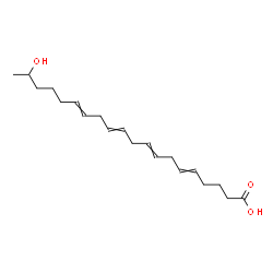 ChemSpider 2D Image | 19-Hydroxy-5,8,11,14-icosatetraenoic acid | C20H32O3