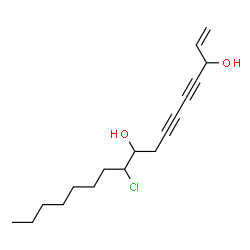 ChemSpider 2D Image | 10-Chloro-1-heptadecene-4,6-diyne-3,9-diol | C17H25ClO2