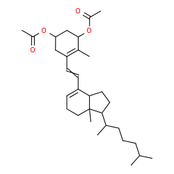 ChemSpider 2D Image | 9,10-Secocholesta-5(10),6,8-triene-1,3-diyl diacetate | C31H48O4
