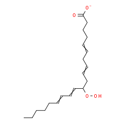 ChemSpider 2D Image | 11-Hydroperoxy-5,8,12,14-icosatetraenoate | C20H31O4
