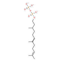 ChemSpider 2D Image | Diphosphato(3-), mono(3,7,11-trimethyl-6,10-dodecadien-1-yl) ester, ion(3-) | C15H27O7P2