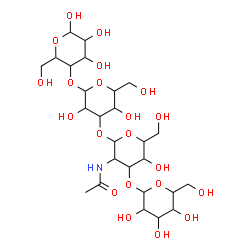 ChemSpider 2D Image | Hexopyranosyl-(1->3)-2-acetamido-2-deoxyhexopyranosyl-(1->3)hexopyranosyl-(1->4)hexopyranosato | C26H45NO21