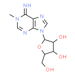 ChemSpider 2D Image | 1-Methyl-9-pentofuranosyl-1,9-dihydro-6H-purin-6-imine | C11H15N5O4