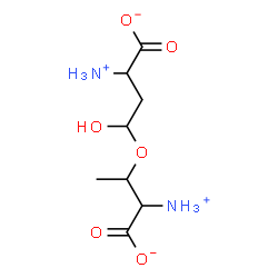ChemSpider 2D Image | 2-Ammonio-4-[(1-ammonio-1-carboxylato-2-propanyl)oxy]-4-hydroxybutanoate | C8H16N2O6