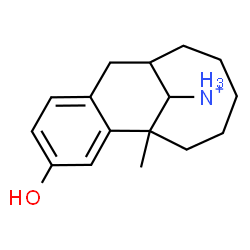 ChemSpider 2D Image | 4-Hydroxy-1-methyltricyclo[7.5.1.0~2,7~]pentadeca-2,4,6-trien-15-aminium | C16H24NO