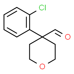 ChemSpider 2D Image | 4-(2-Chlorophenyl)tetrahydro-2H-pyran-4-carbaldehyde | C12H13ClO2