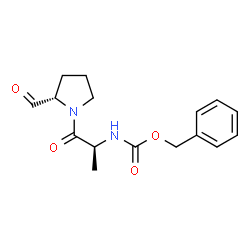ChemSpider 2D Image | Benzyl {(2S)-1-[(2S)-2-formyl-1-pyrrolidinyl]-1-oxo-2-propanyl}carbamate | C16H20N2O4
