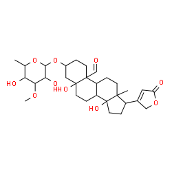 ChemSpider 2D Image | 3-[(6-Deoxy-3-O-methylhexopyranosyl)oxy]-5,14-dihydroxy-19-oxocard-20(22)-enolide | C30H44O10