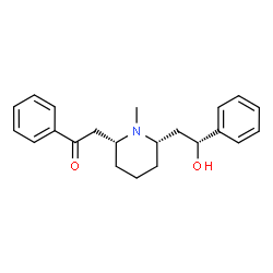 ChemSpider 2D Image | 2-{(2R,6S)-6-[(2R)-2-Hydroxy-2-phenylethyl]-1-methyl-2-piperidinyl}-1-phenylethanone | C22H27NO2
