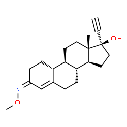 ChemSpider 2D Image | (3Z,17alpha)-3-(Methoxyimino)-19-norpregn-4-en-20-yn-17-ol | C21H29NO2