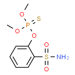 ChemSpider 2D Image | O,O-Dimethyl O-(2-sulfamoylphenyl) phosphorothioate | C8H12NO5PS2