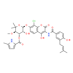 ChemSpider 2D Image | Clorobiocin | C35H37ClN2O11