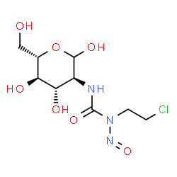 ChemSpider 2D Image | 2-{[(2-Chloroethyl)(nitroso)carbamoyl]amino}-2-deoxy-L-glucopyranose | C9H16ClN3O7