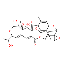 ChemSpider 2D Image | (19'E,21'E)-6',15'-Dihydroxy-18'-(1-hydroxyethyl)-5',14',26'-trimethyl-11'H,23'H-spiro[oxirane-2,27'-[2,10,13,17,24]pentaoxapentacyclo[23.2.1.0~3,8~.0~8,26~.0~12,14~]octacosa[4,19,21]triene]-11',23'-d
ione | C29H38O11