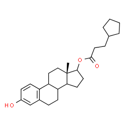 ChemSpider 2D Image | (8xi,9xi,14xi)-3-Hydroxyestra-1,3,5(10)-trien-17-yl 3-cyclopentylpropanoate | C26H36O3