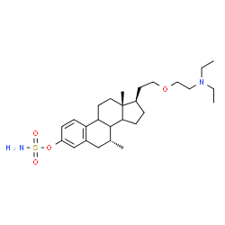 ChemSpider 2D Image | (7alpha,8xi,9xi,14xi)-21-[2-(Diethylamino)ethoxy]-7-methyl-19-norpregna-1,3,5(10)-trien-3-yl sulfamate | C27H44N2O4S