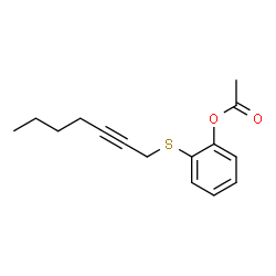 ChemSpider 2D Image | 2-(2-Heptyn-1-ylsulfanyl)phenyl acetate | C15H18O2S