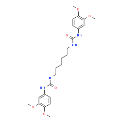 ChemSpider 2D Image | 1,1'-(1,6-Hexanediyl)bis[3-(3,4-dimethoxyphenyl)urea] | C24H34N4O6
