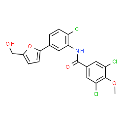 ChemSpider 2D Image | 3,5-Dichloro-N-{2-chloro-5-[5-(hydroxymethyl)-2-furyl]phenyl}-4-methoxybenzamide | C19H14Cl3NO4